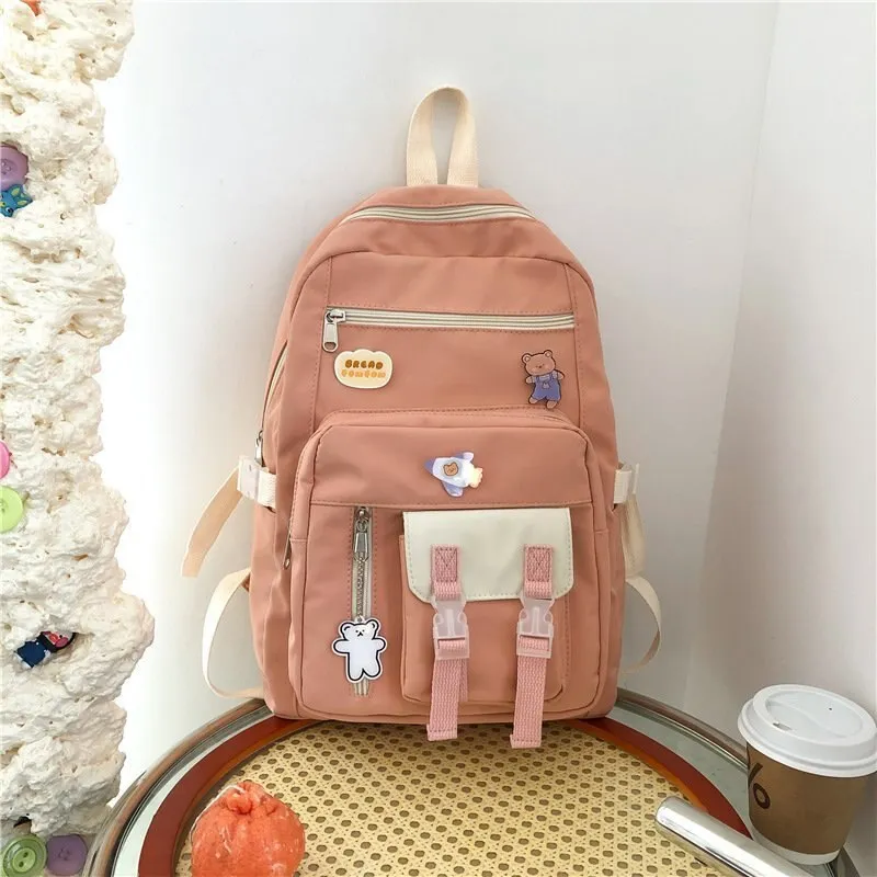 Christmas Gift Korean Style Canvas Waterproof Laptop Backpack For Women Fashion Travel Backpack School Bag For Tennage Girl Shoulder Bag