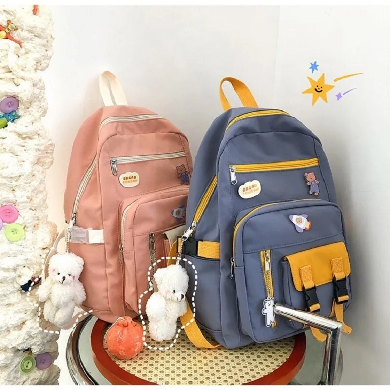 Christmas Gift Korean Style Canvas Waterproof Laptop Backpack For Women Fashion Travel Backpack School Bag For Tennage Girl Shoulder Bag