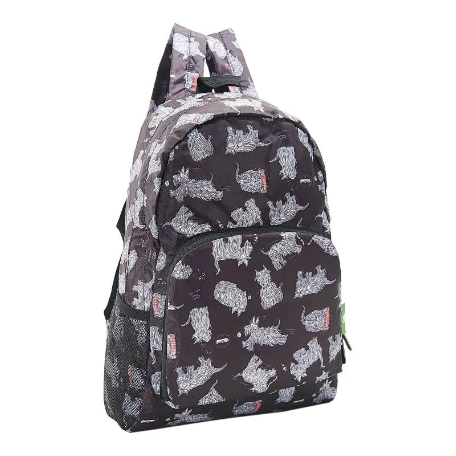 Eco Chic Lightweight Foldable Backpack Scatty Scotty Black