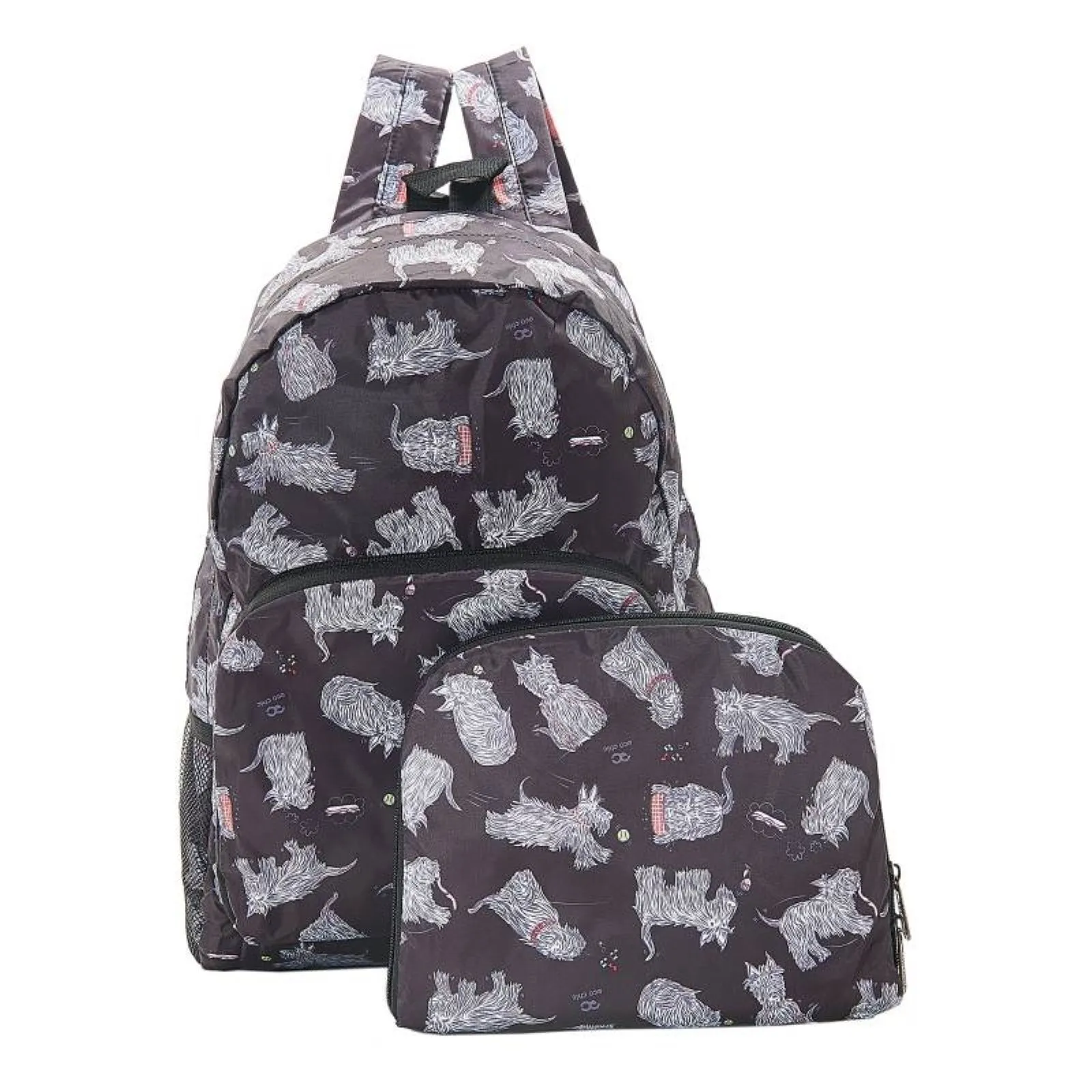 Eco Chic Lightweight Foldable Backpack Scatty Scotty Black