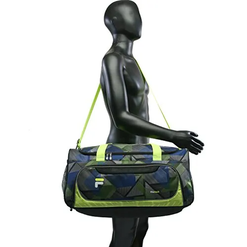 Fila Energy Md Travel Gym Sport Duffel Bag, Abstract Neon