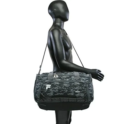 Fila Source Sm Travel Gym Sport Duffel Bag, Black Digi Camo