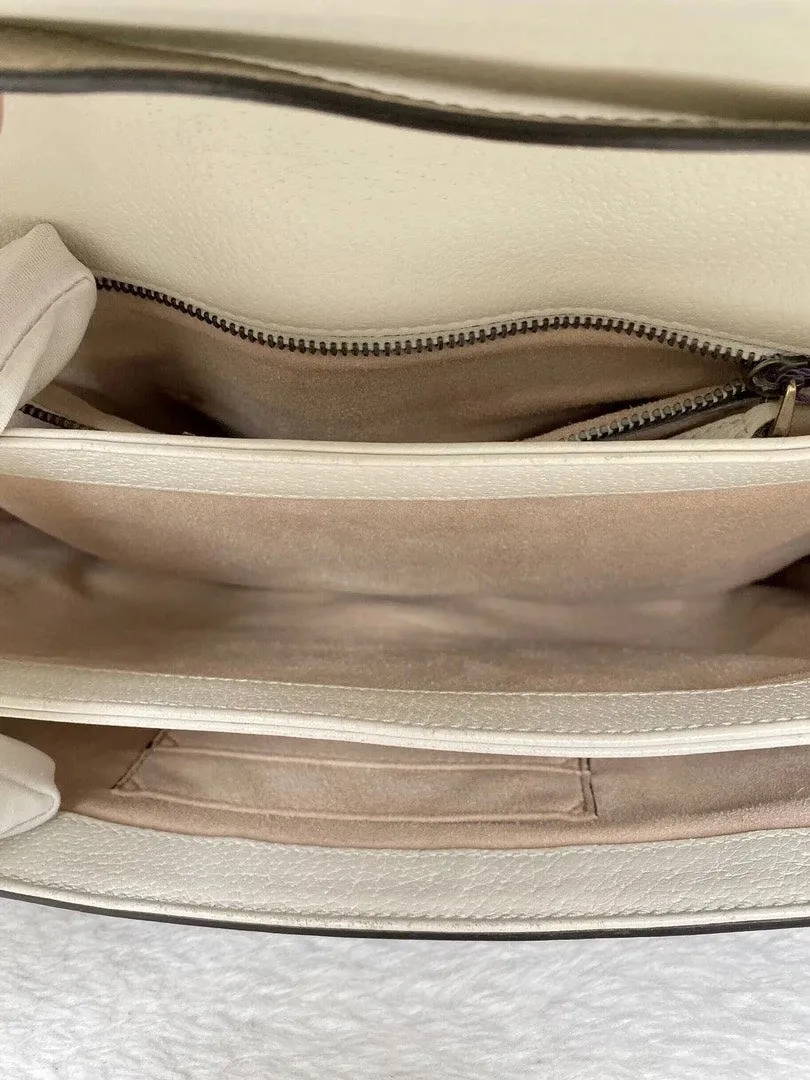 Gucci Queen Margaret Beige Canvas Shoulder Bag Medium