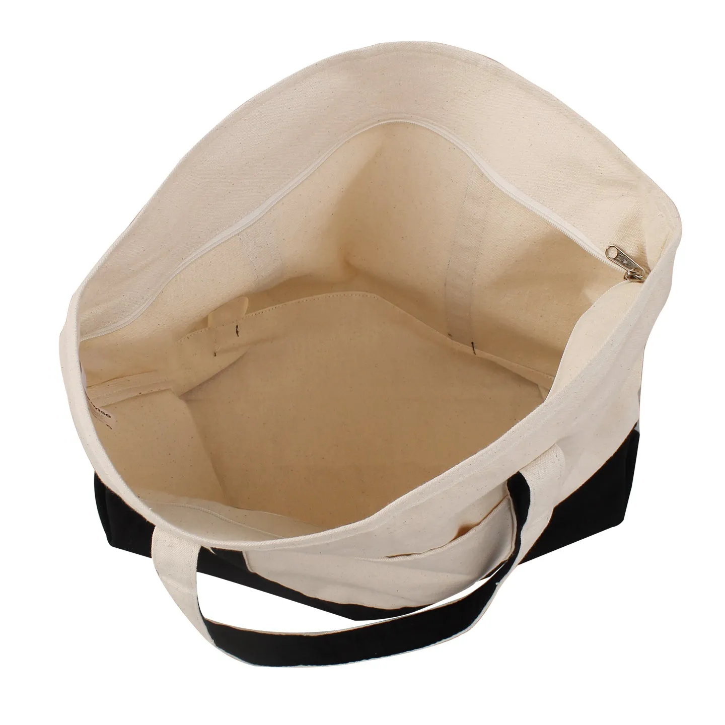 Large Cotton Bag in Natural & Black