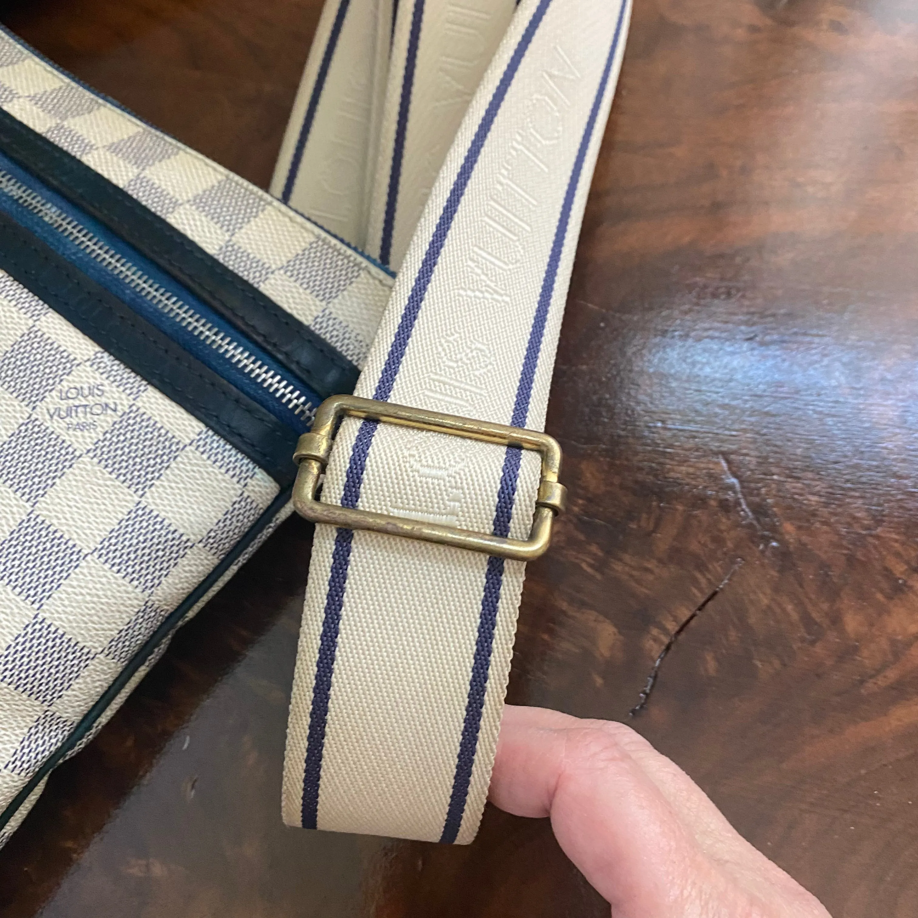 The Blue and White Swallow - Vintage Damier Azur Crossbody