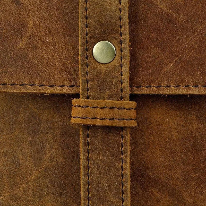 Woosir Vintage Genuine Leather 8 Inch Messenger Bag for Men